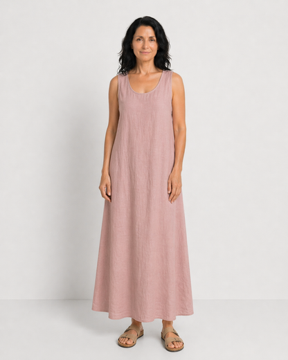 DORINA | ROCHIE MAXI FĂRĂ MÂNECI CU DECOLTEU ROTUND