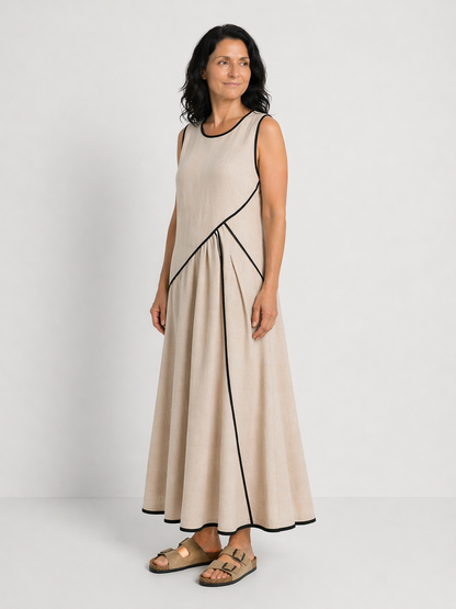SOLEIA | ROCHIE MAXI DRAPATĂ FĂRĂ MÂNECI