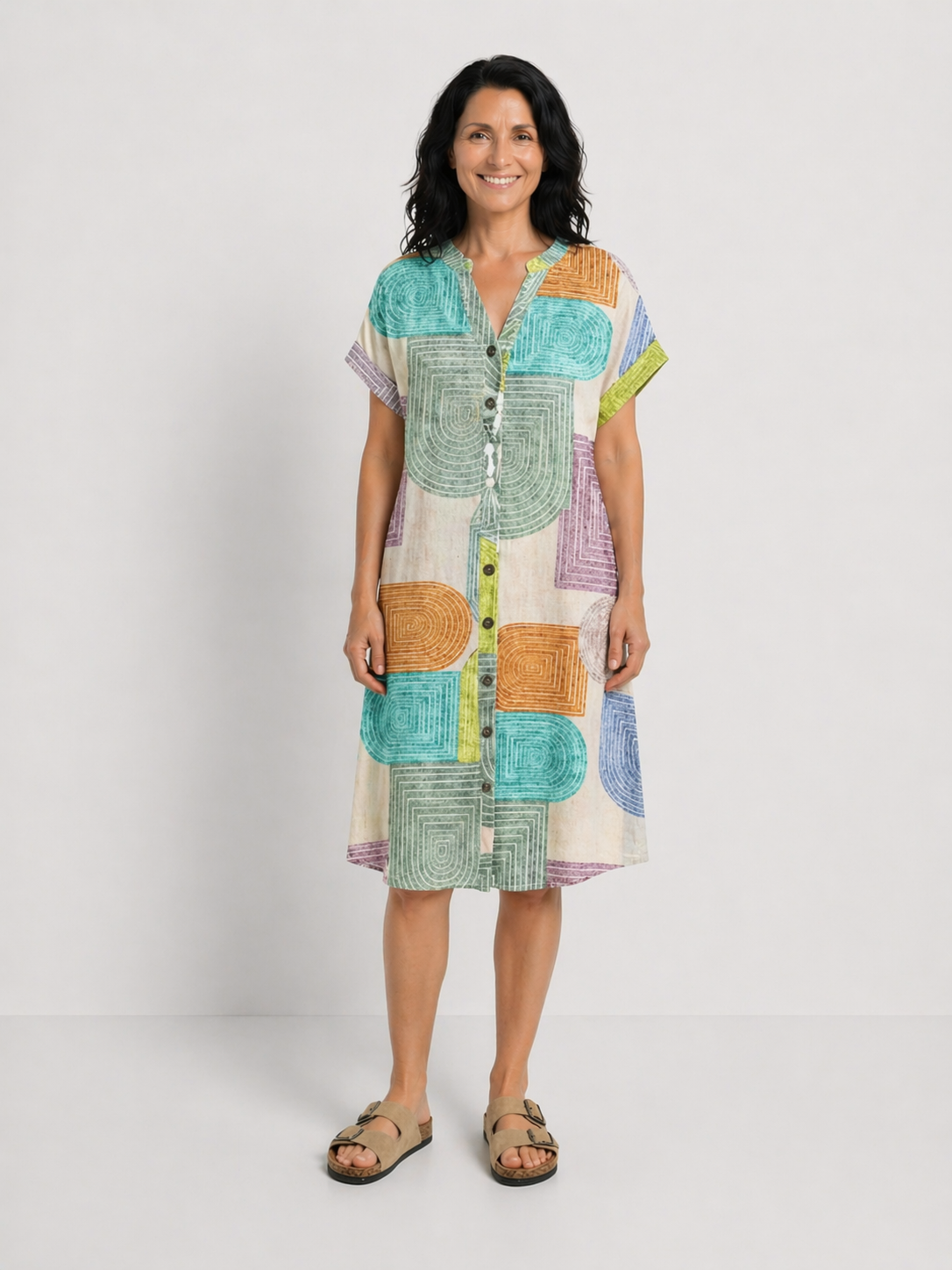IRINA | ROCHIE LEJERĂ CU IMPRIMEU GEOMETRIC