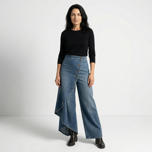 PANTALONI DENIM PETRECUȚI